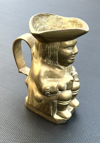 Vintage solid brass toby jug - solid,