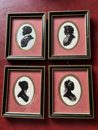 Set four framed vintage - set,