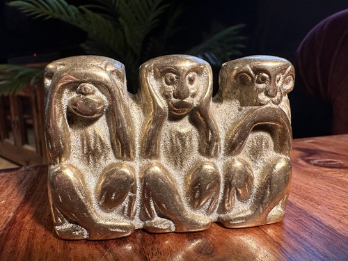 Vintage solid brass three - brass,