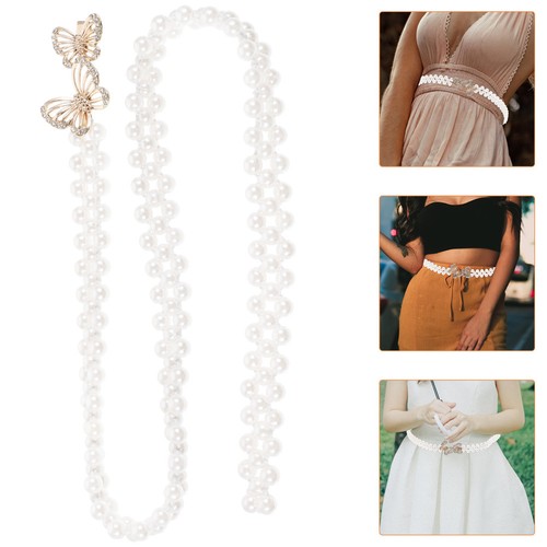 Women pearl belt chain - pearl,