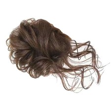 Messy Bun Hairpiece Women Fashionable Light Brown Synthetic Wavy Curly Updo XG5