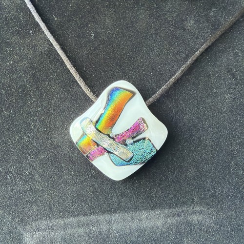 Handmade square glass - square, pendant