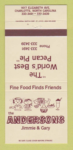 Matchbook cover andersons - cover,