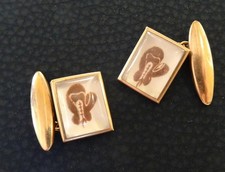 VINTAGE 1950s BOXING GLOVES CUFFLINKS Essex Crystal Type RARE SPORTING CUFFLINKS