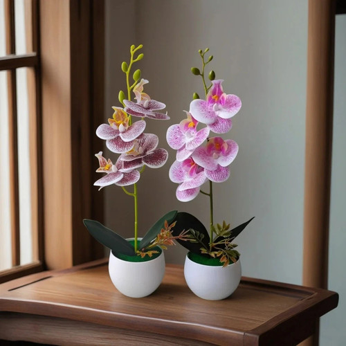 Artificial orchid plant pot - artificial,