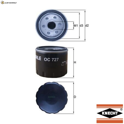 Oil filter 727 for renault - oil,
