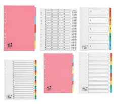 File Dividers Plain Or With Numbers Or Letters In A4 A5 And A3
