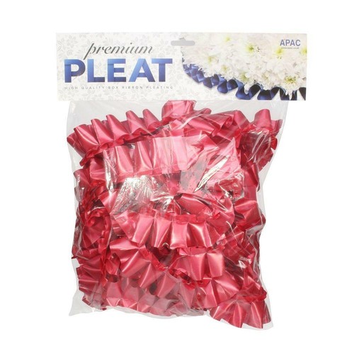Red 10m pre pleated ribbon - 10m,