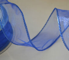 wired organza ribbon 50mm width.  2m 5m or 20m Full reel lengths. CHOOSE COLOUR