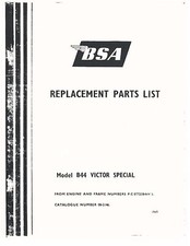 BSA Parts Manual Book 1969 B44