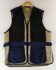 Browning Shooting Vest Skeet Clay Pigeon Blue Black Gold Mesh Mens XXL