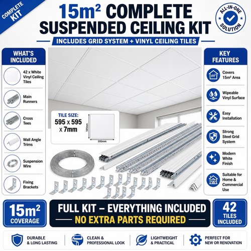 15m2 suspended ceiling tiles - 15m2,