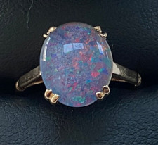 9CT GOLD OPAL  RING SIZE P