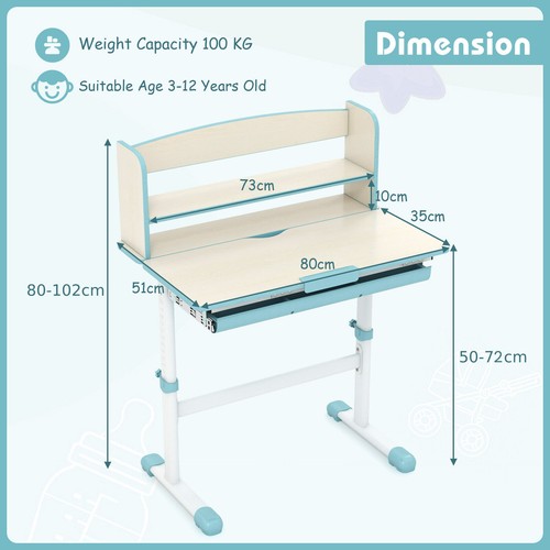Blue kids desk height - blue,