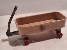 Rare 1930s-40s Tan Toy Metal Radio Flyer Wagon Miniature Salesmen's Sample Mini