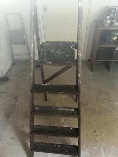 Vintage wooden step - 6, ladder