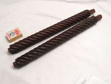 PAIR OF ANTIQUE MAHOGANY BARLEY TWIST COLUMNS