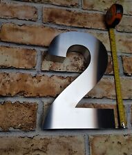 3D House numbers: Extra large (12") Arial Bold in brushed stainless steel