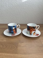 Graham Knuttel TWO Espresso Cups Tipperary Crystal “Cafe Collection” 