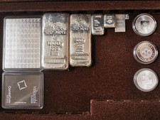 1g/10g/50g/100g/500g/1kg 999 pure Silver Ingots in Protective Case.