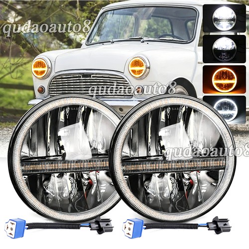 Pair round led headlights - pair, 7"