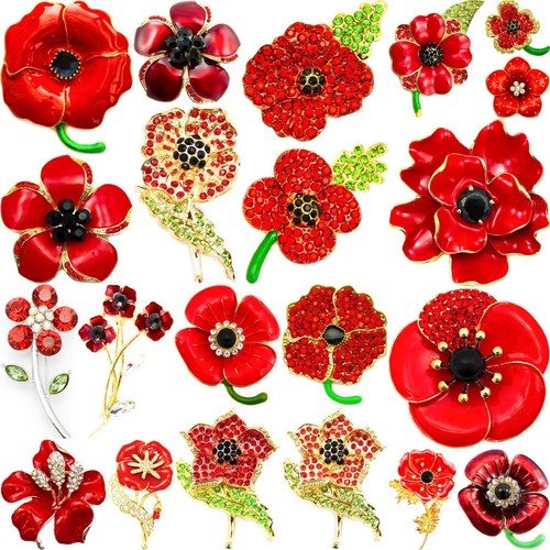 New red flower pin brooches - new,