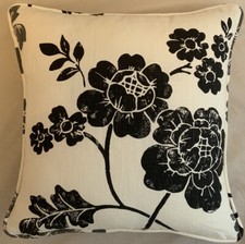 A 16 Inch cushion cover in Laura Ashley Marciana Charcoal Fabric