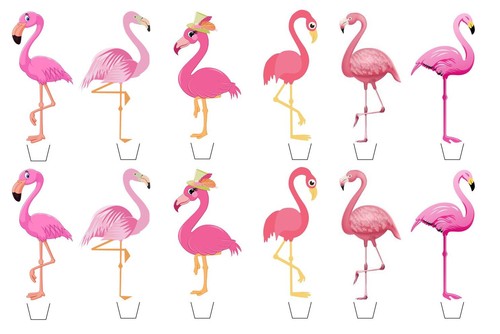 Pink flamingo edible - edible, wafer
