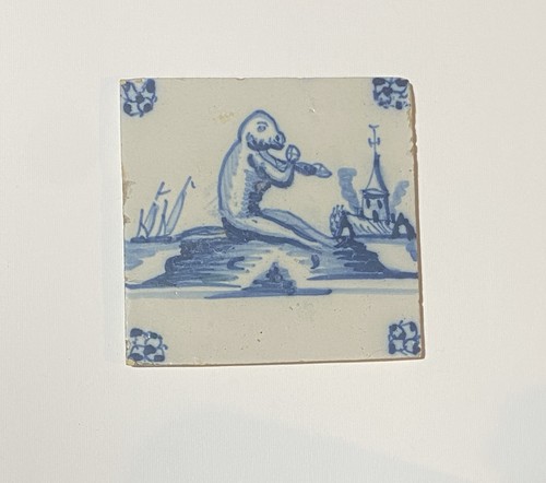 Dutch delft tile a bear - delft, of