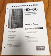 Marantz HD-66 Speaker Service Data - Original