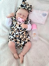 Sleeping Baby Girl Newborn Toy Doll Vinyl With Soft Body Reborn Life Like Baby