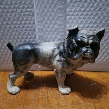 Vintage English Bulldog Cast Iron Dog Statue Doorstop 1930s Large