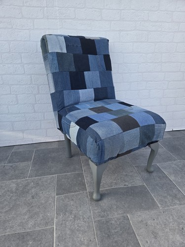 Denim patchwork accent chair - denim,