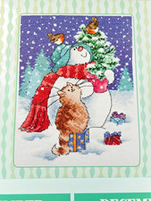 SNOWMAN, CAT & ROBINS