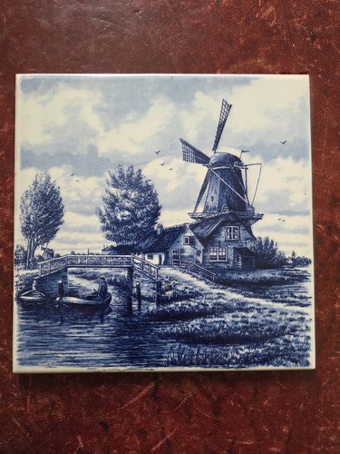 Vintage delft blue windmill - delft,