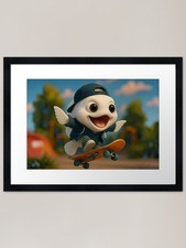 Skater Platinum Arowana Framed