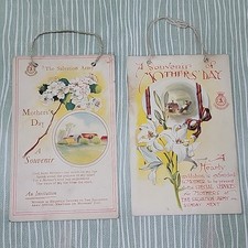 2x Vintage Card Souvenir Salvation Army Invite Mothers Day Meeting 1926 Greeting