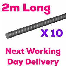 2m Reinforcing Steel Bar for Concrete Rebar Reinforcement 10mm PACK 10