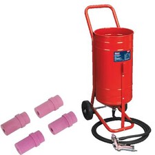 40Kg Capacity Shot Blasting Sand Blasting Kit 1/4" BSP Inlet 4 Nozzles Red