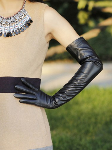 Women real leather gloves - ,