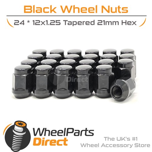 Wheel nuts 12x1 black - nuts, (24)