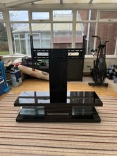 TV Stand Black Glass Shelving