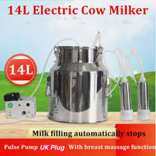 14L Pulse Pump Electric Milking Machine Stainless Steel Bucket Cattle Cow Milker