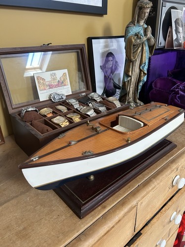 Vintage wooden model - wooden, speedboat