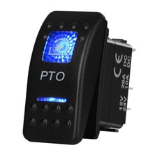 PTO Rocker Switch 12V 20A Blue