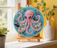 Embroidery Kit - Pink Octopus