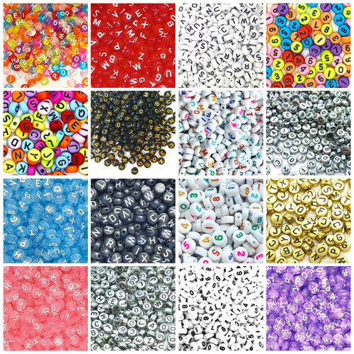7x4mm flat round acrylic mixed - acrylic,