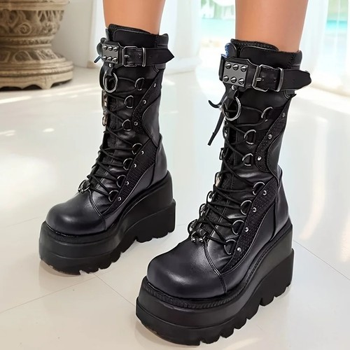 Goth platform boots - goth, punk