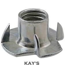 M4 M5 M6 M8 M10 T NUTS FOUR PRONGED THREADED INSERTS FOR WOOD A2 STAINLESS STEEL