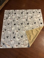 Foldable Washable Baby Play Mat Floor 50” Square Large Gray Llama Cactus Womumon